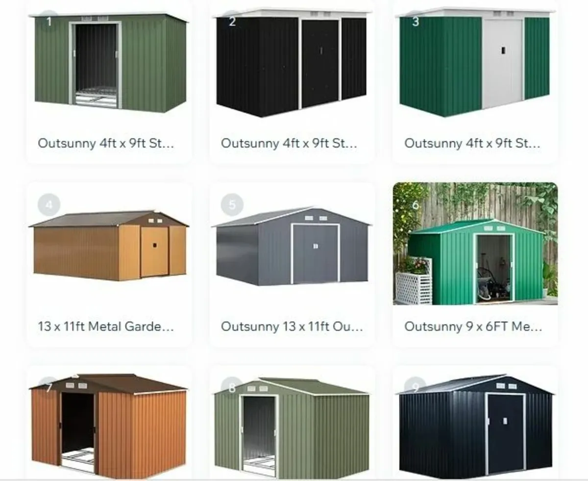 GARDEN SHED RANGE 13FT X 11FT 9FT X 6FT 9FT X 4FT - Image 1