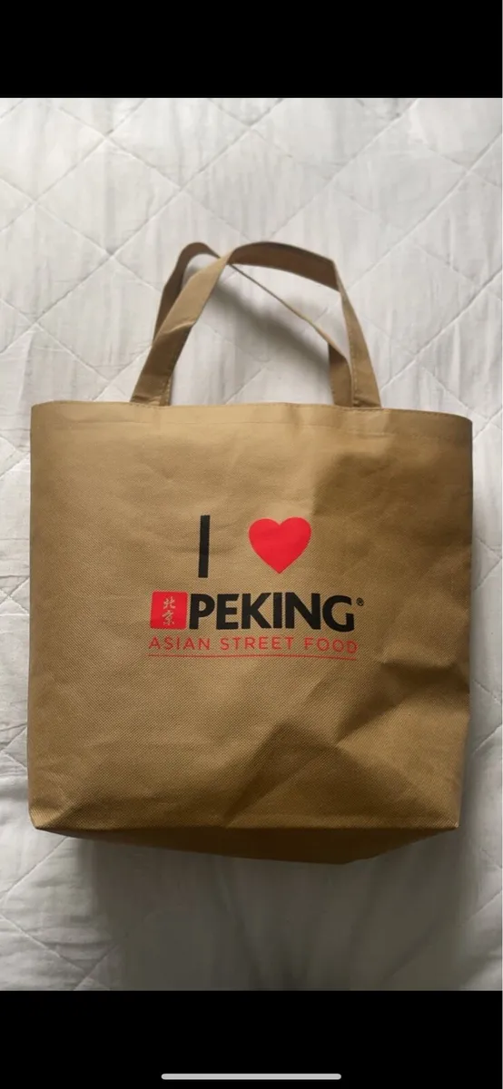 I Love Peking Straw Bag