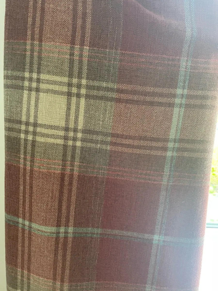 Next Rust Orange Brushed Check Curtains (x2) - Image 3