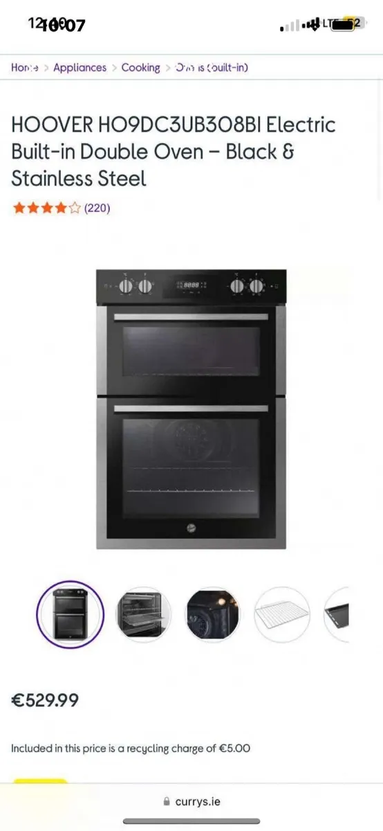 Hoover Double  oven - Image 1