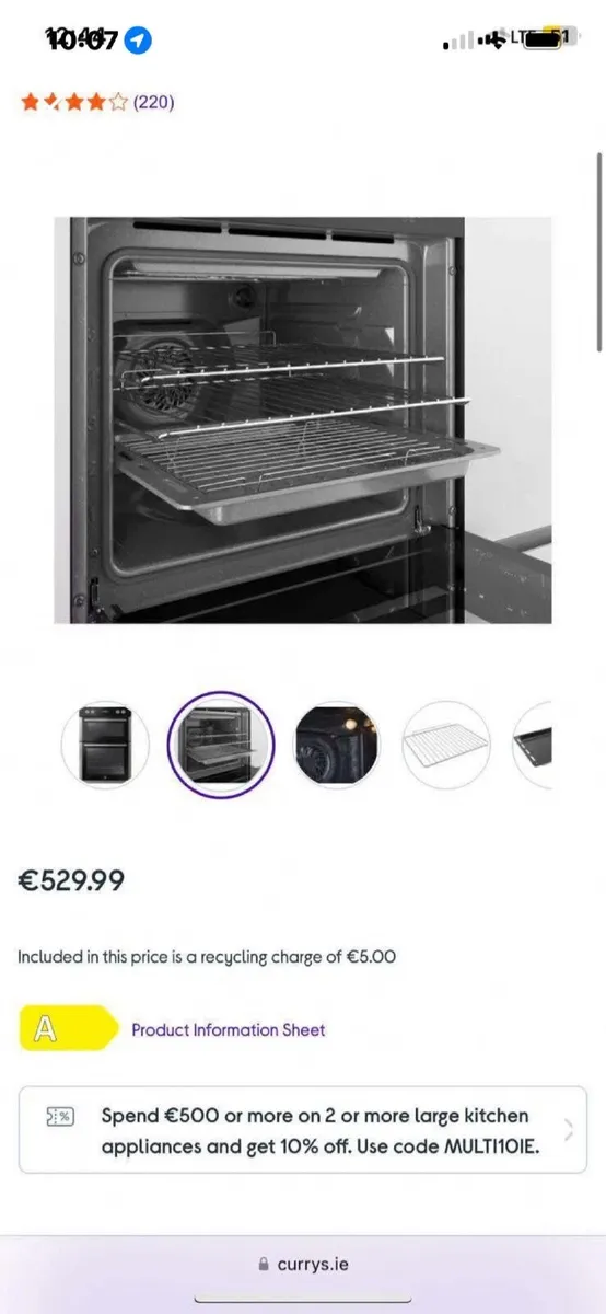 Hoover Double  oven - Image 3