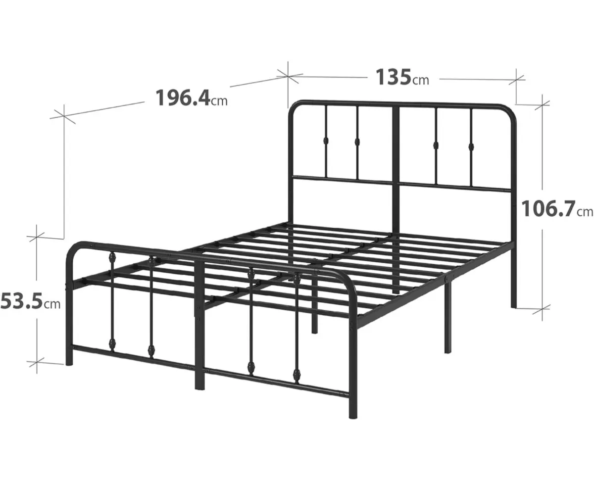 Double Bed Frame Bed 135x190 cm - Image 4