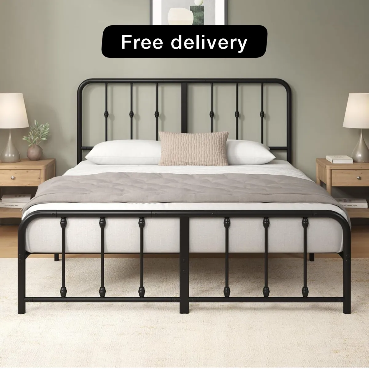 Double Bed Frame Bed 135x190 cm - Image 1