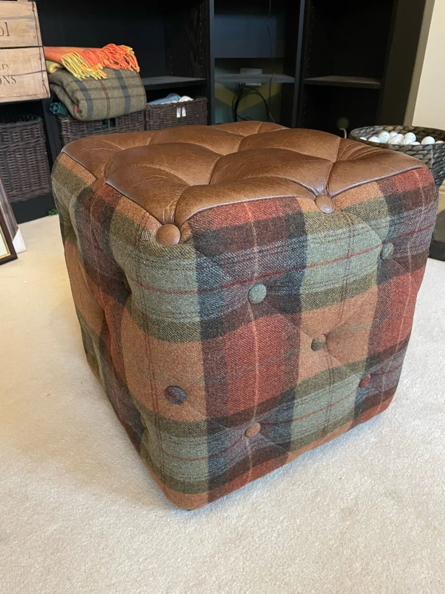 Checkered Foot Stool - Image 1