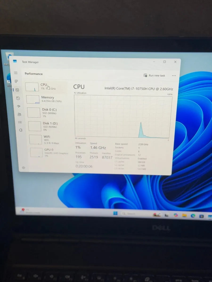 Dell Precision 7550 Laptop i7/40GB/1TBSSD/FHD - Image 2