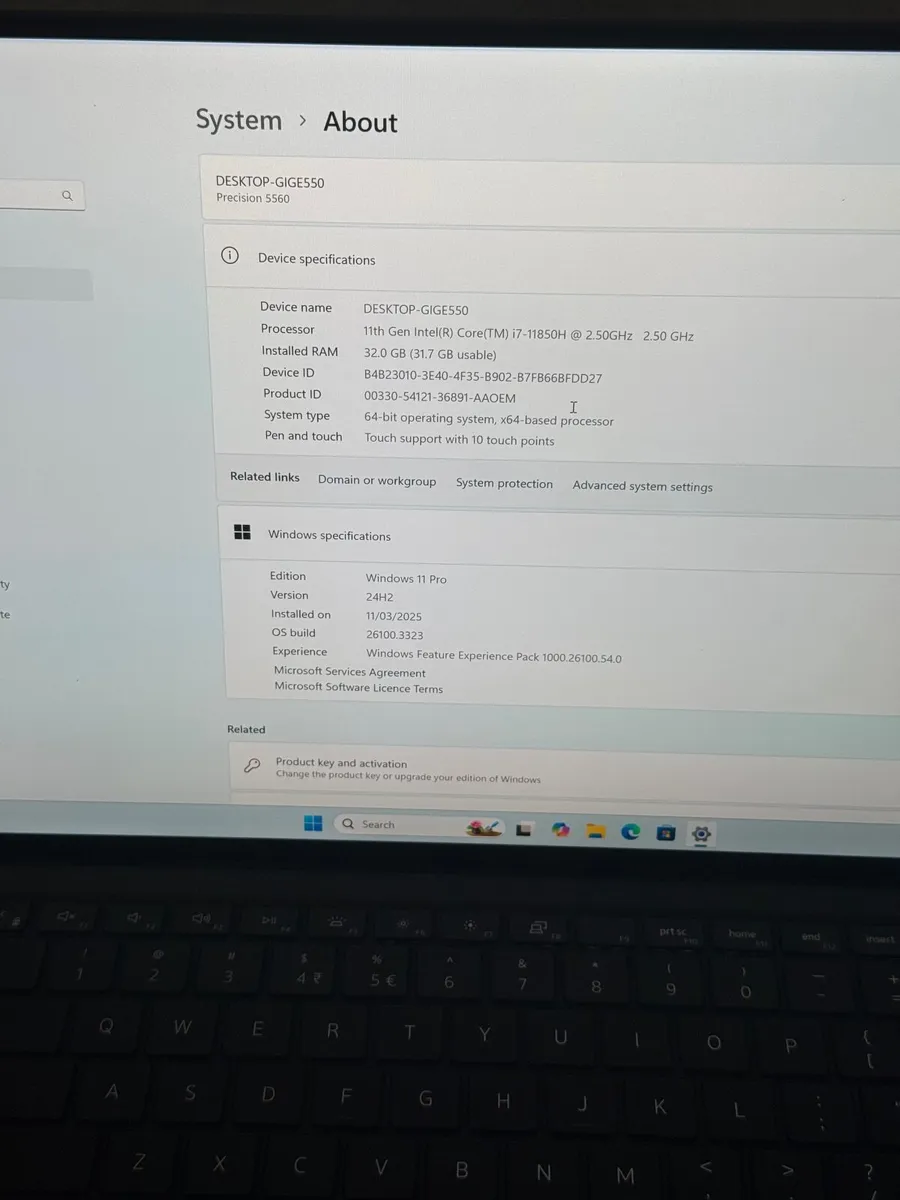 Dell Precision 5560 Laptop i7/32GB/1TBSSD/UHD/Nvid - Image 2