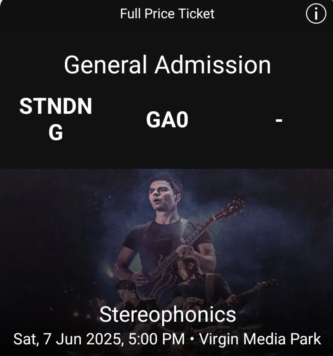 Stereophonics Tickets X 2
