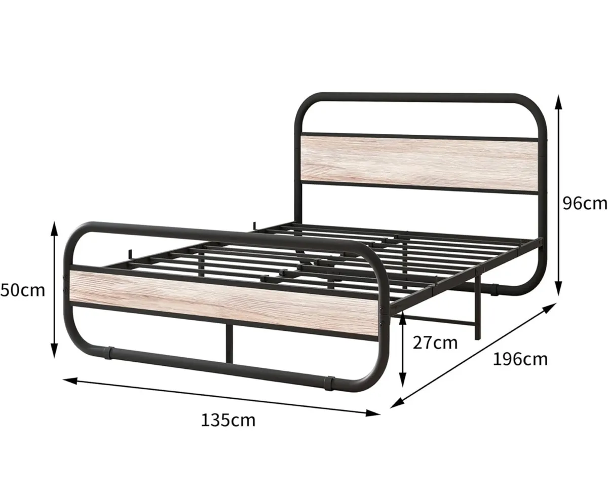 Double Size Bed Frame with Headboard - Image 2
