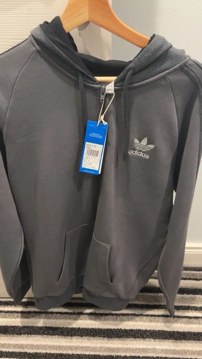 New Grey Adidas Zip Up Hoodie Size M