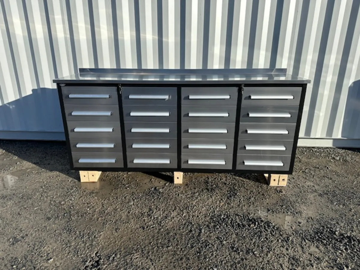 7FT Work Bench with 20 Drawers **Online Auction** - Image 1