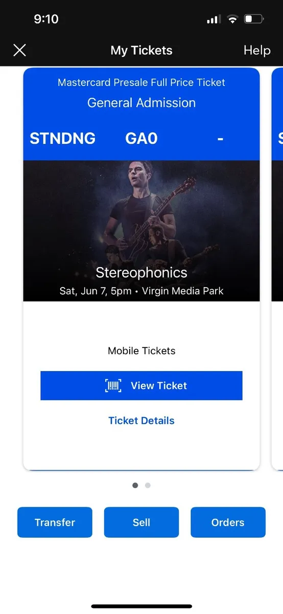 2 x Stereophonics Tickets - Sat June 7th - €60