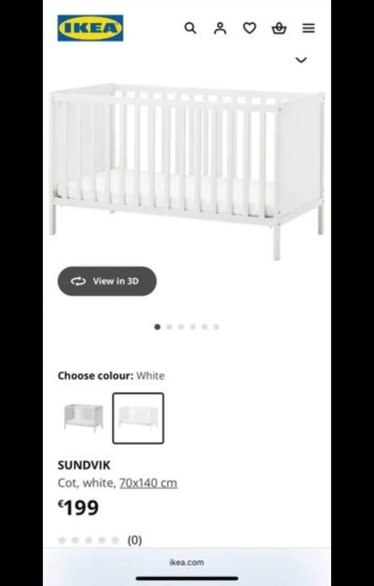 IKEA SUNDVIK Cot Bed and Mattress - Image 3