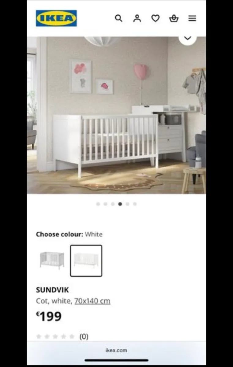 IKEA SUNDVIK Cot Bed and Mattress - Image 4