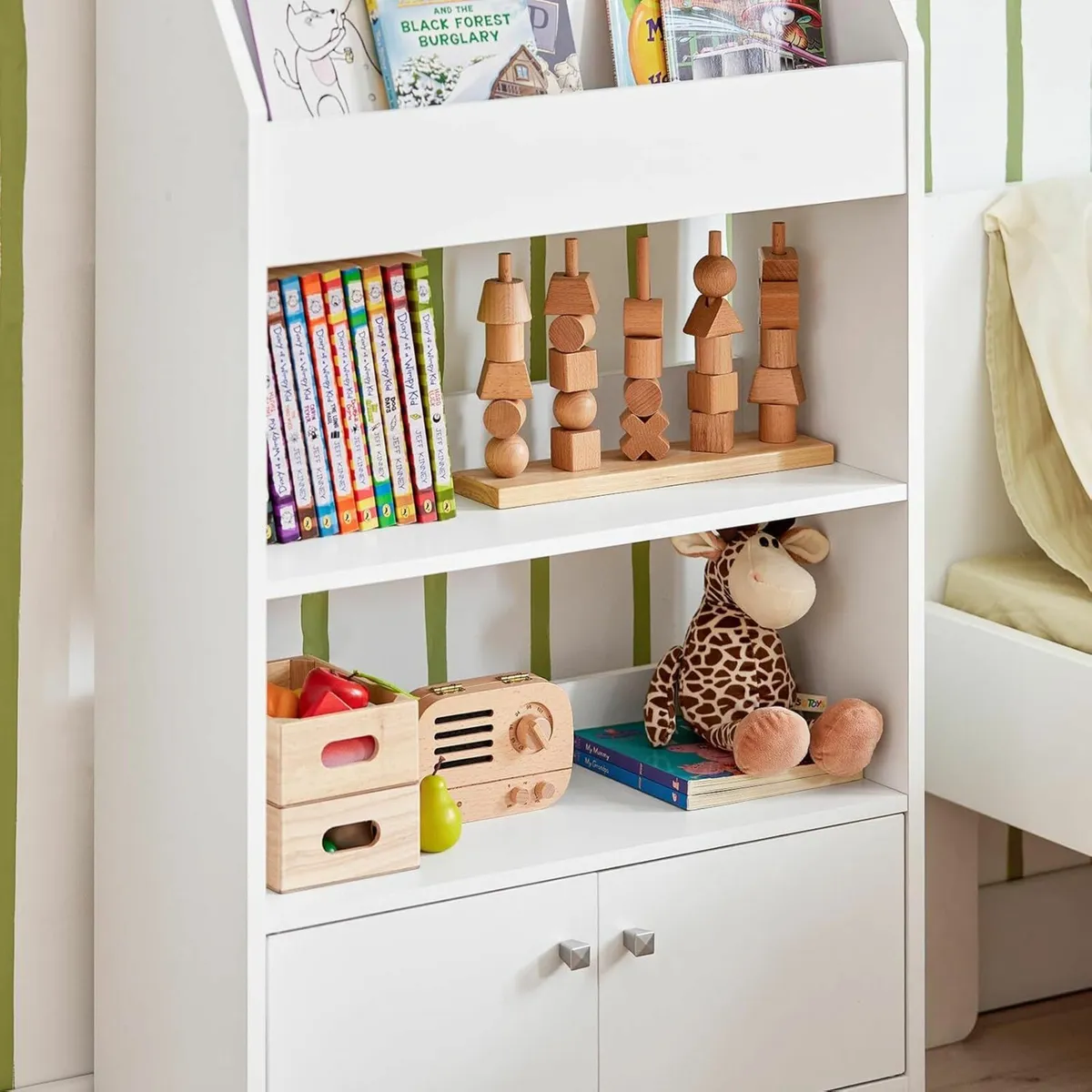 Children's Bookshelf White Standing Shelf for Kids - Image 2