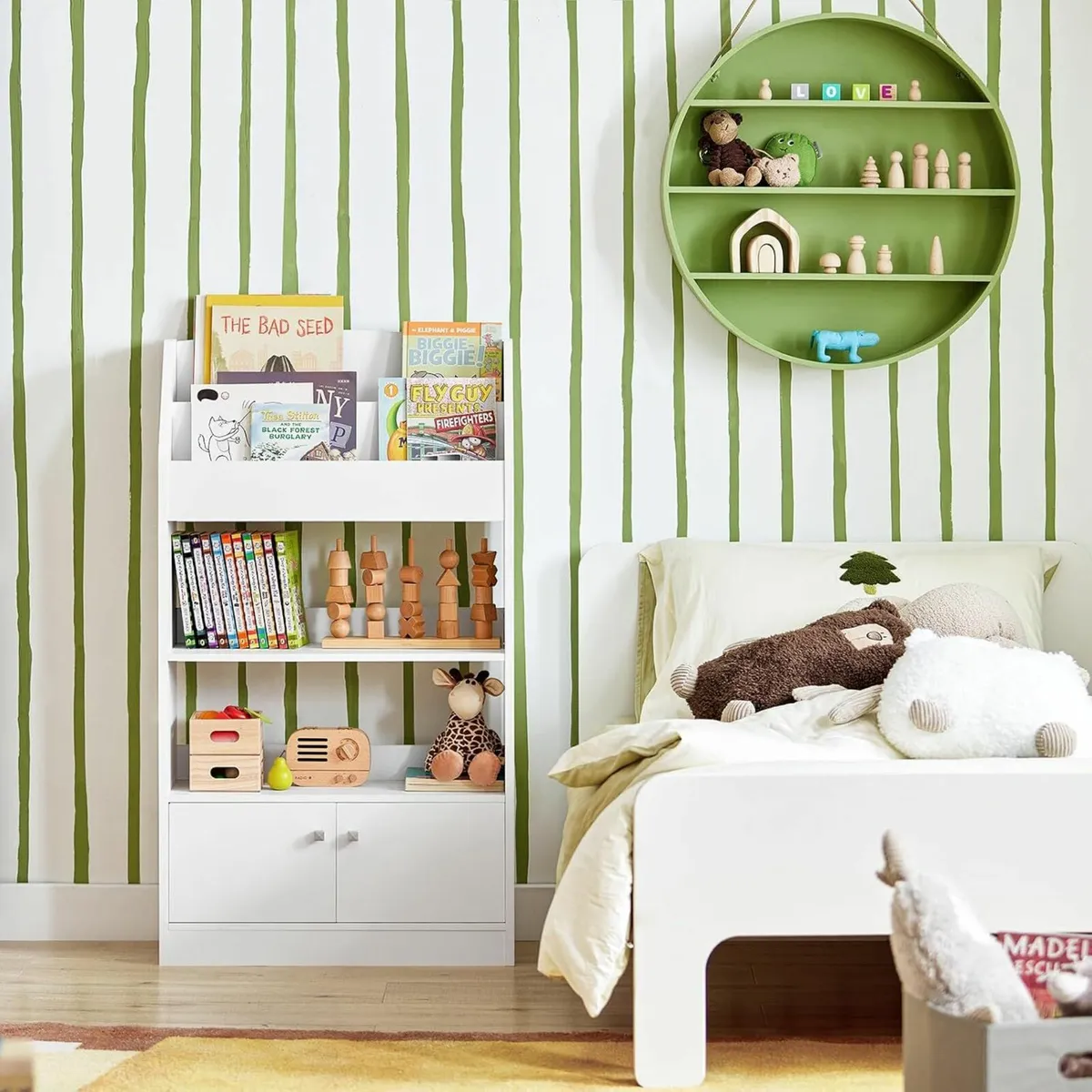 Children's Bookshelf White Standing Shelf for Kids - Image 3