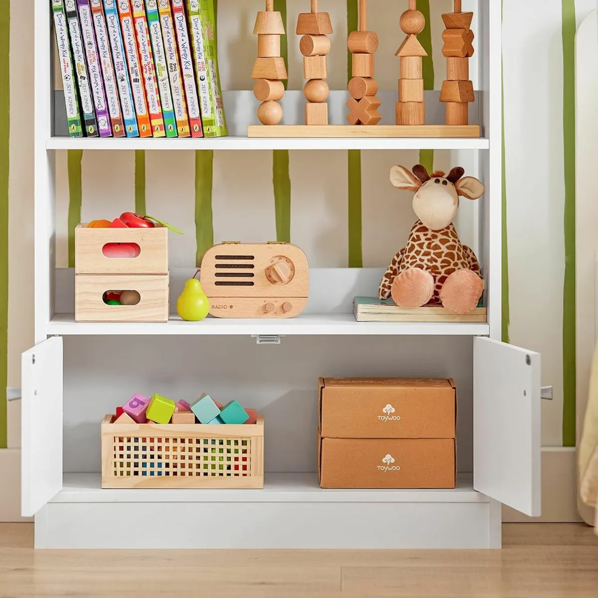 Children's Bookshelf White Standing Shelf for Kids - Image 4