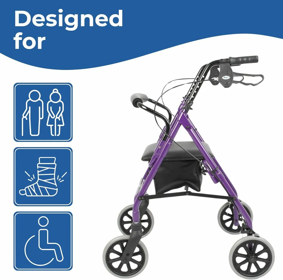 Four Wheel Rollator, Mobility Walker - Image 4