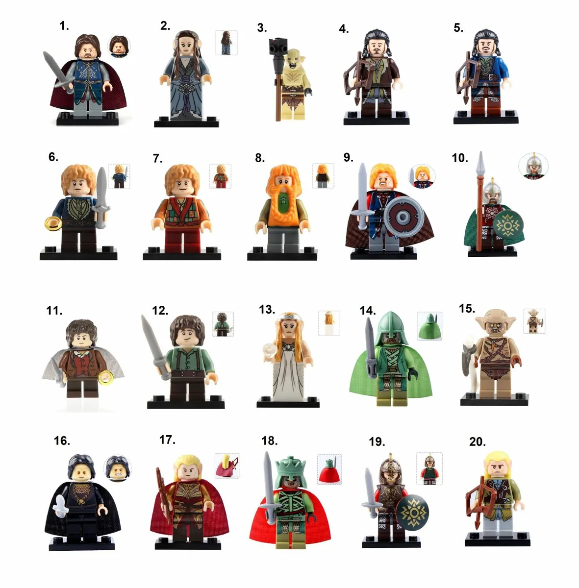 Lord of the Rings Minifigures Hobbit Dwarf Lego - Image 1