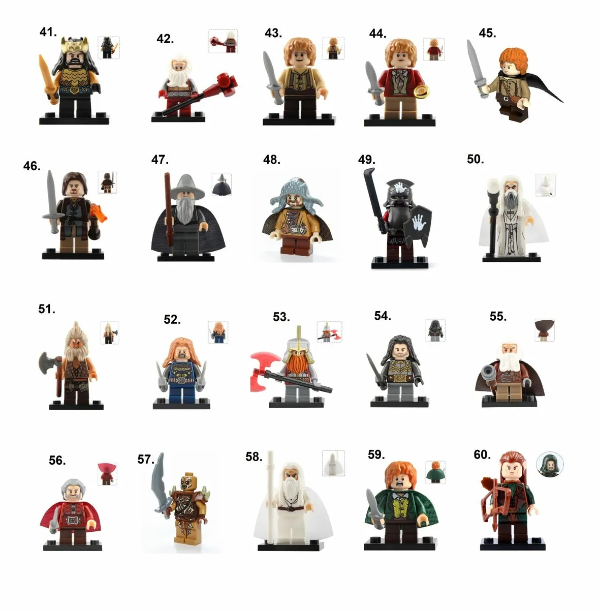 Lord of the Rings Minifigures Hobbit Dwarf Lego - Image 3