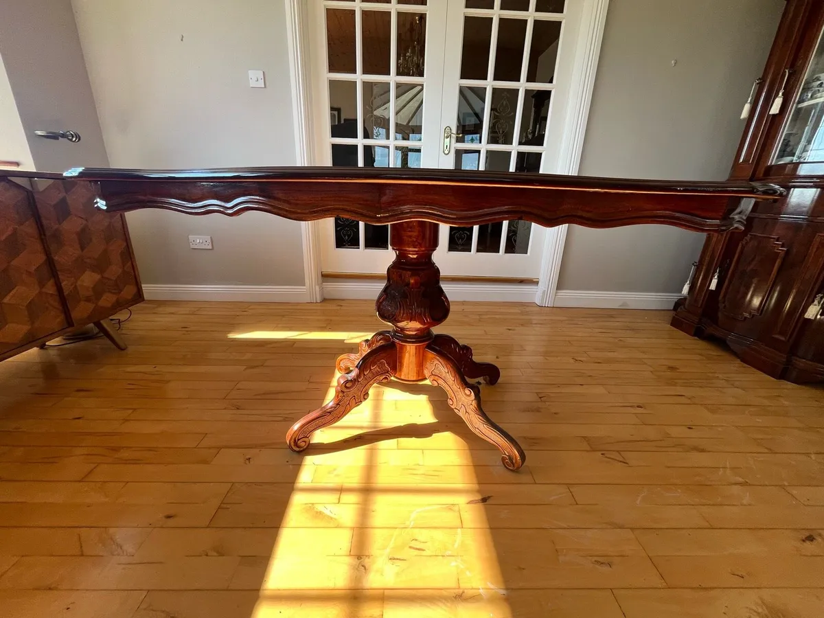 Rosewood Table with Inlay & 6 Dining Chairs - Image 2