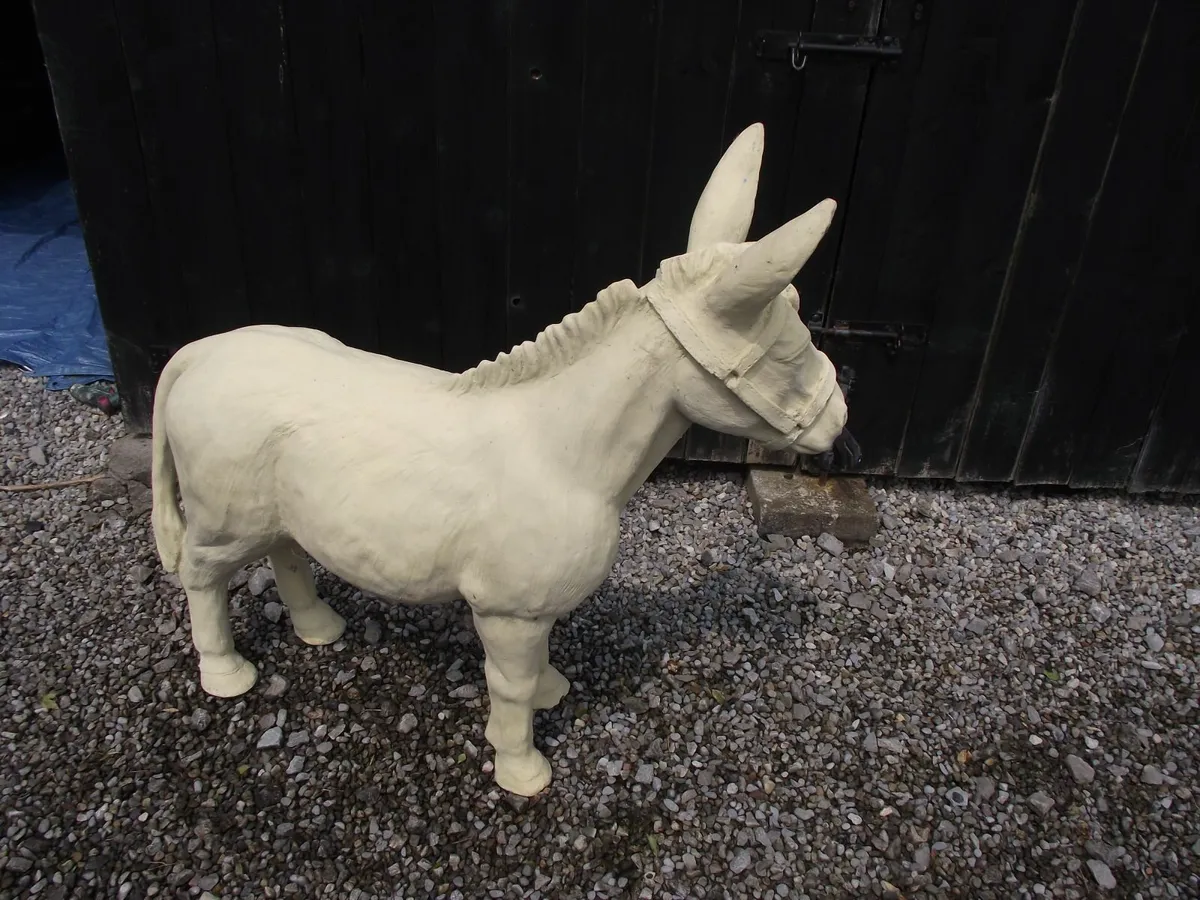 3 X Metal Garden Bench Ends + Terracotta Donkey - Image 2