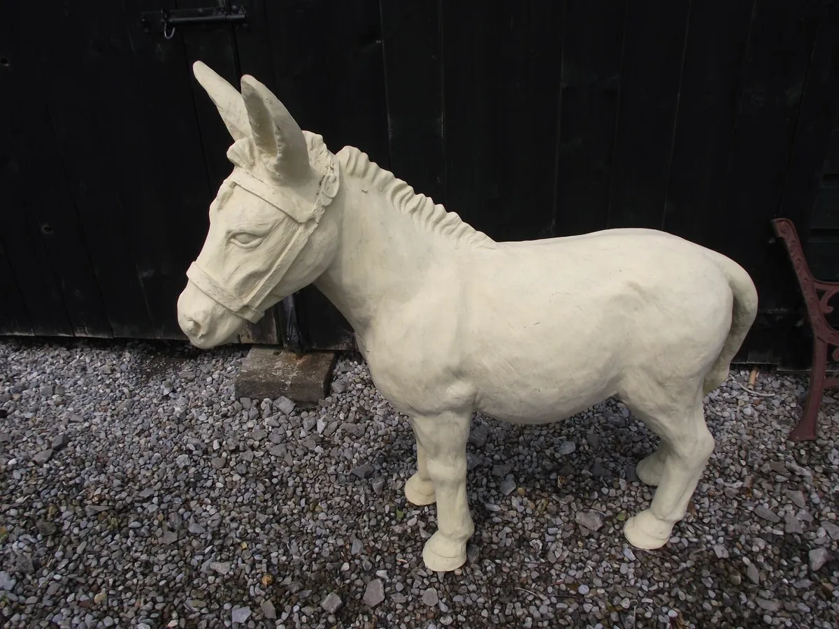3 X Metal Garden Bench Ends + Terracotta Donkey - Image 3