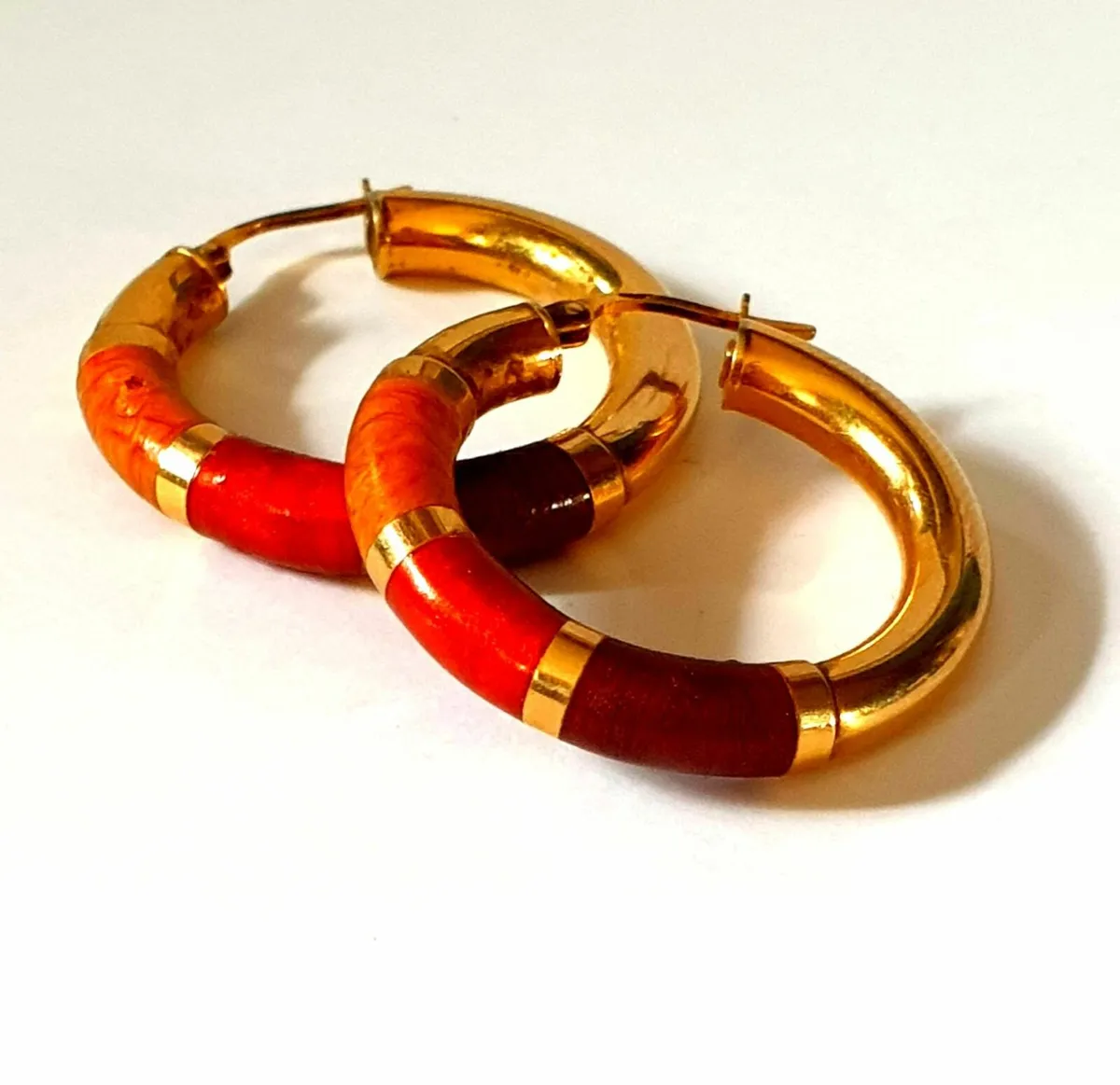 Vintage 3 Colour Gold Hallmarked Earrings - Image 4