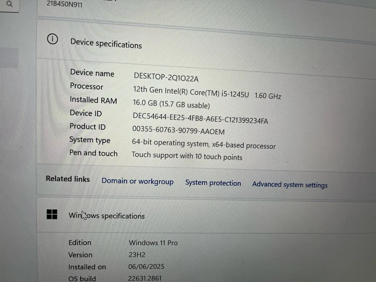 Lenovo L13 Gen 3 i5-1245u/16gb/250gb/Touch/Win 11 - Image 3