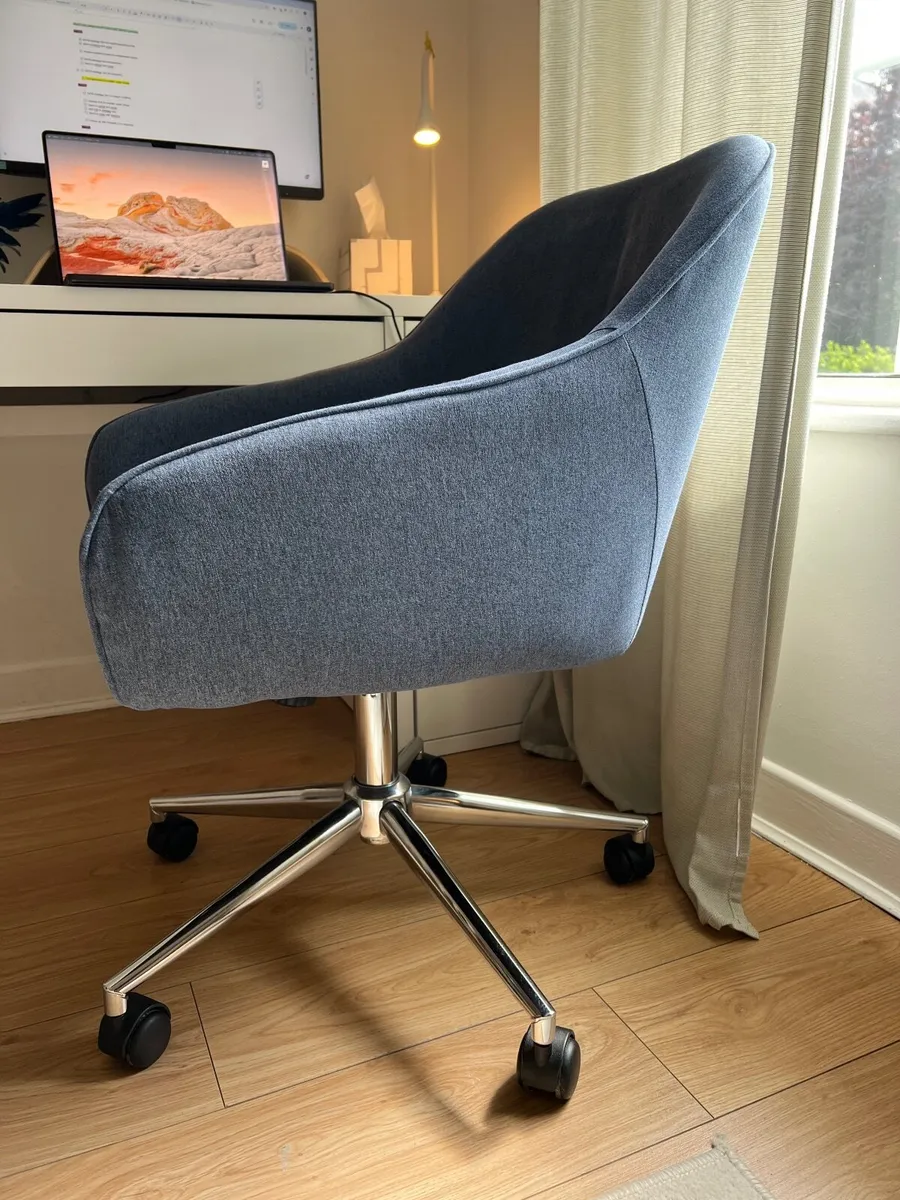 Arvor Dark blue Linen effect Office chair - Image 4