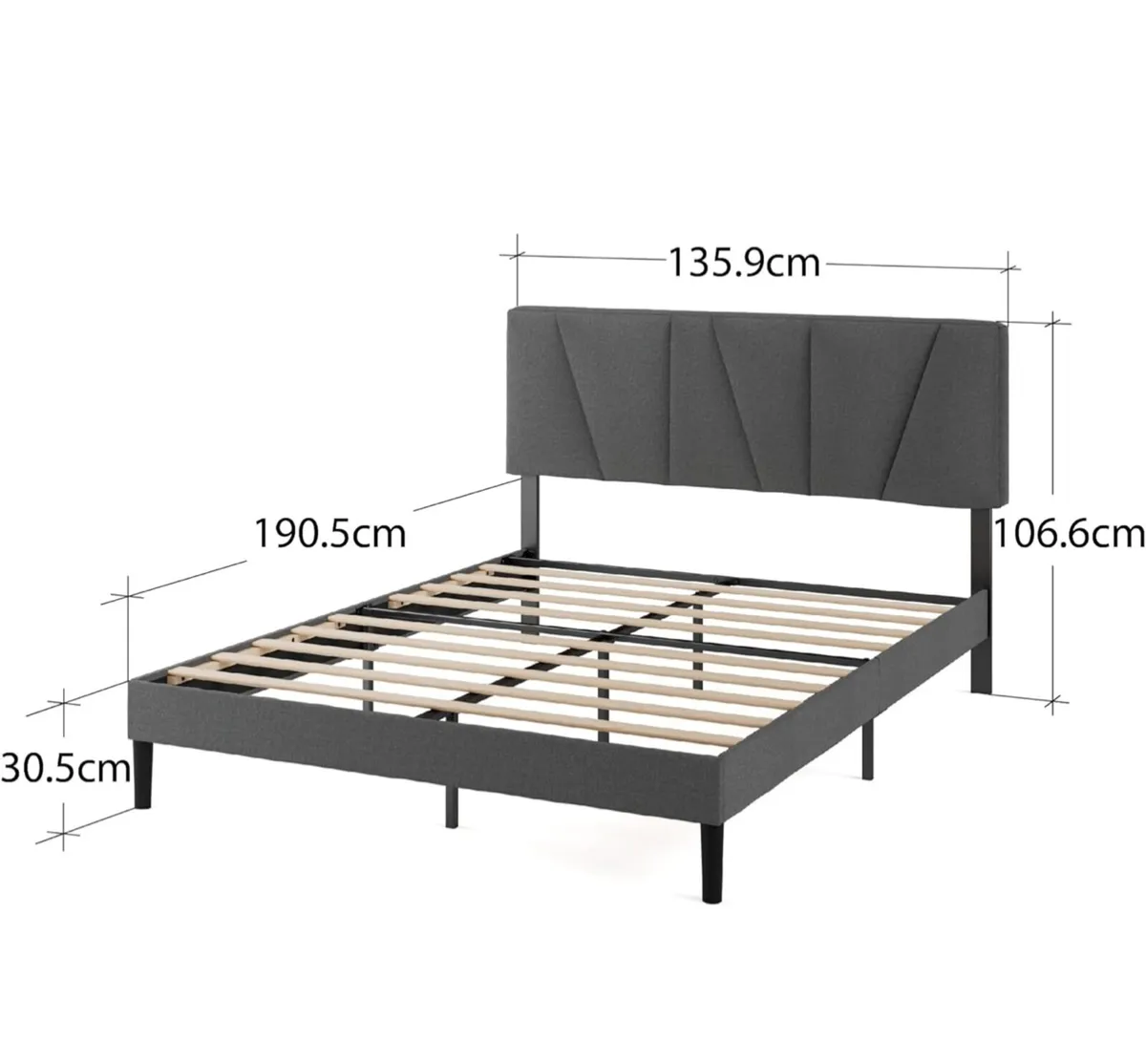 Double Bed Frame – Bed 135 x 190 cm - Image 3