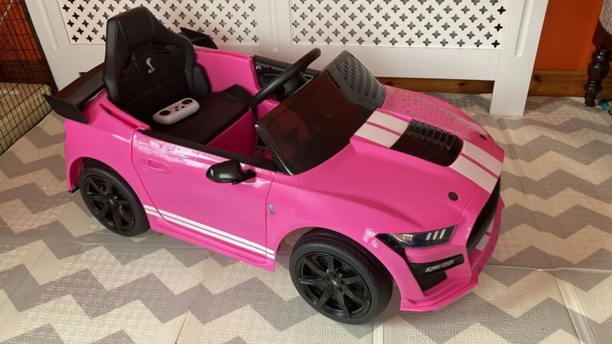 PINK Ford Mustang Kids Car 12V + SPARE BATTERY - Image 2
