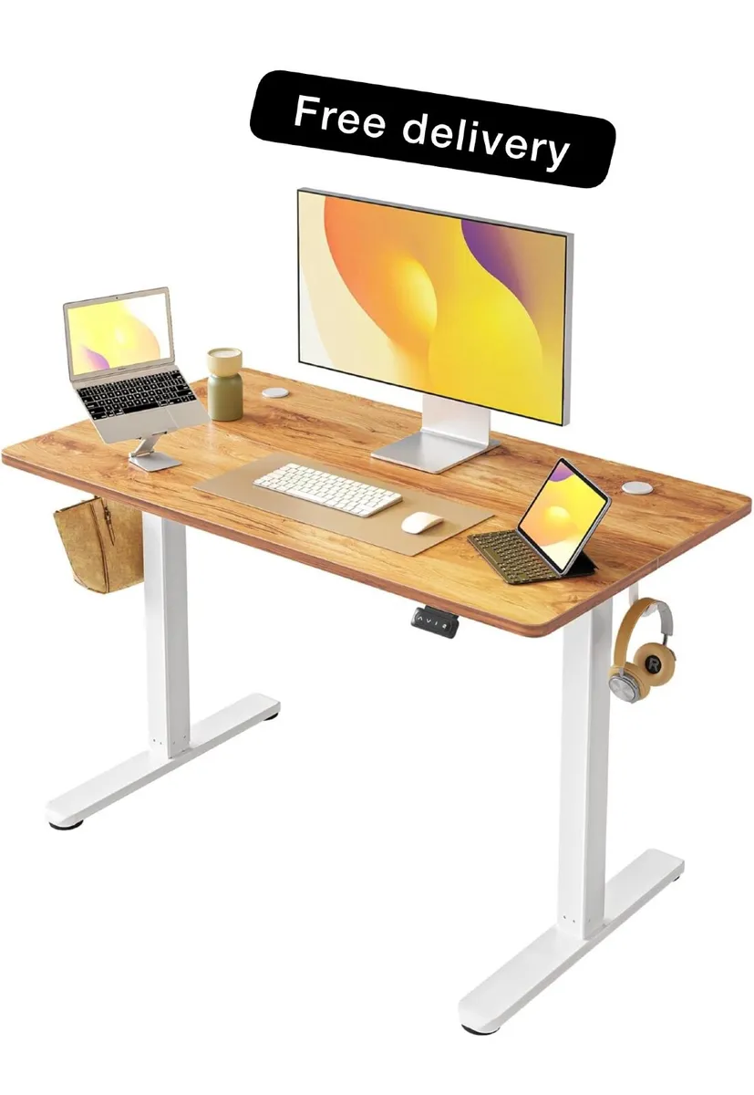 Electric Height Adjustable Standing Desk, 60x100cm - Image 1