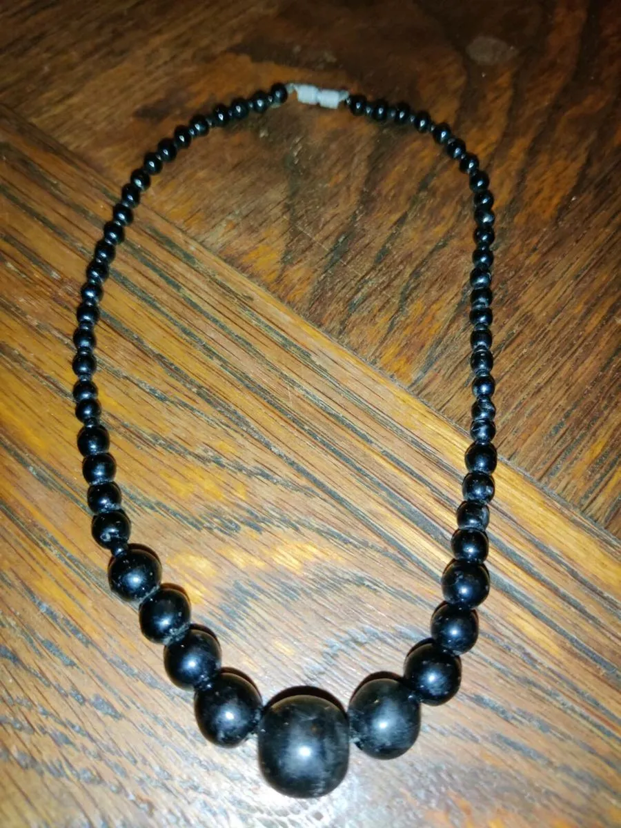 HEAVY BLACK ONYX, Shiny 20"Long Ladies Necklace ! - Image 2