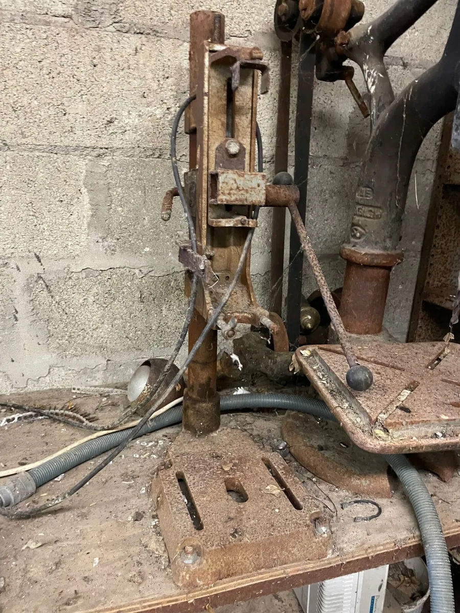 Vintage Denbigh Pillar Drill + Handmade Drill - Image 2