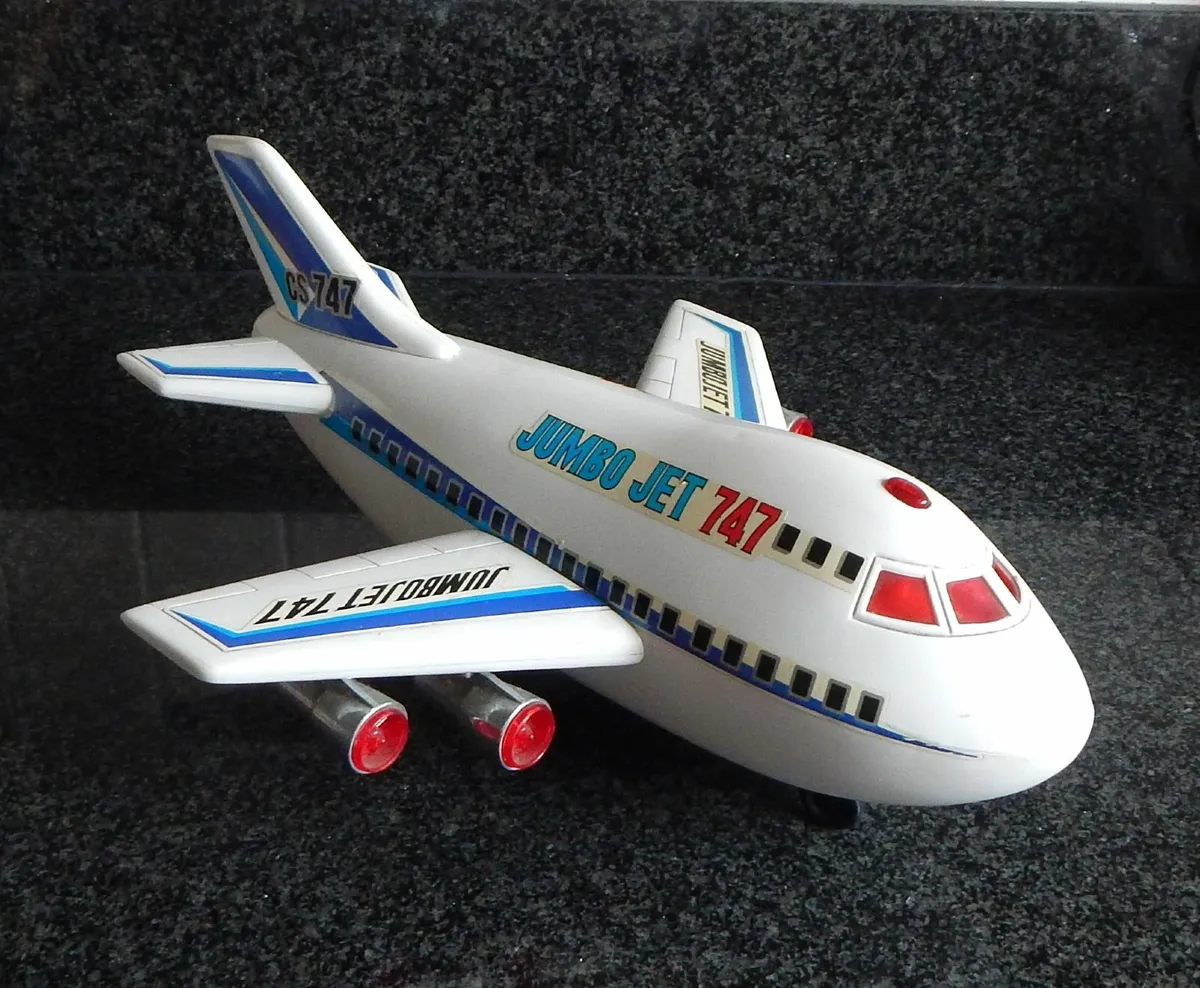 Large Retro Jumbo Jet 747 Toy Plane c1988 - Image 1