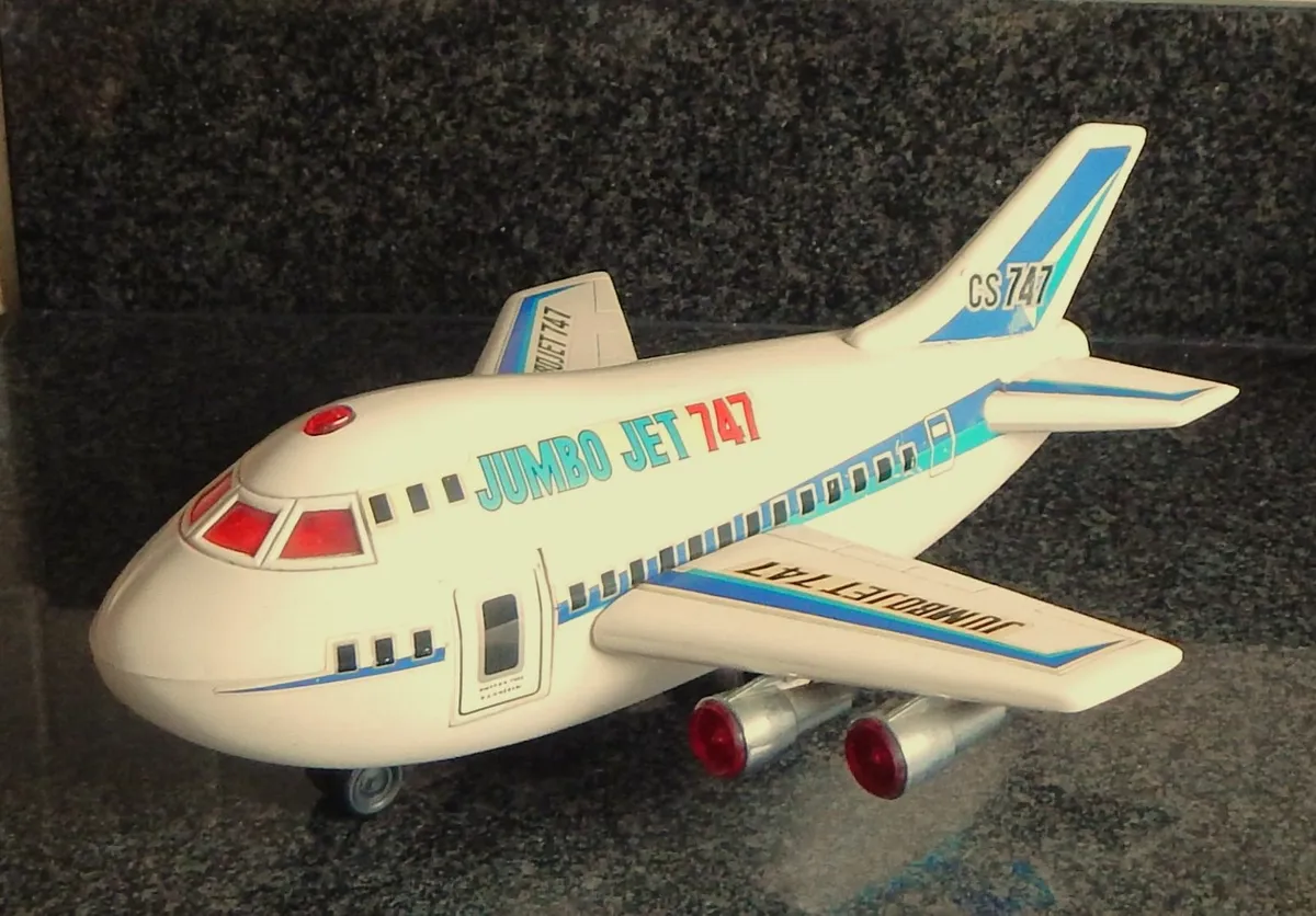 Large Retro Jumbo Jet 747 Toy Plane c1988 - Image 3