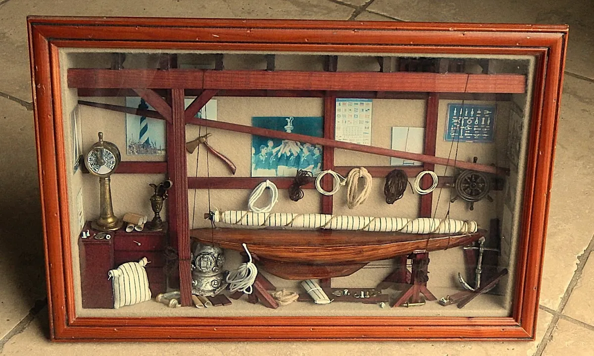 Shadow Box Diorama of America’s Cup Sailing Yacht - Image 1