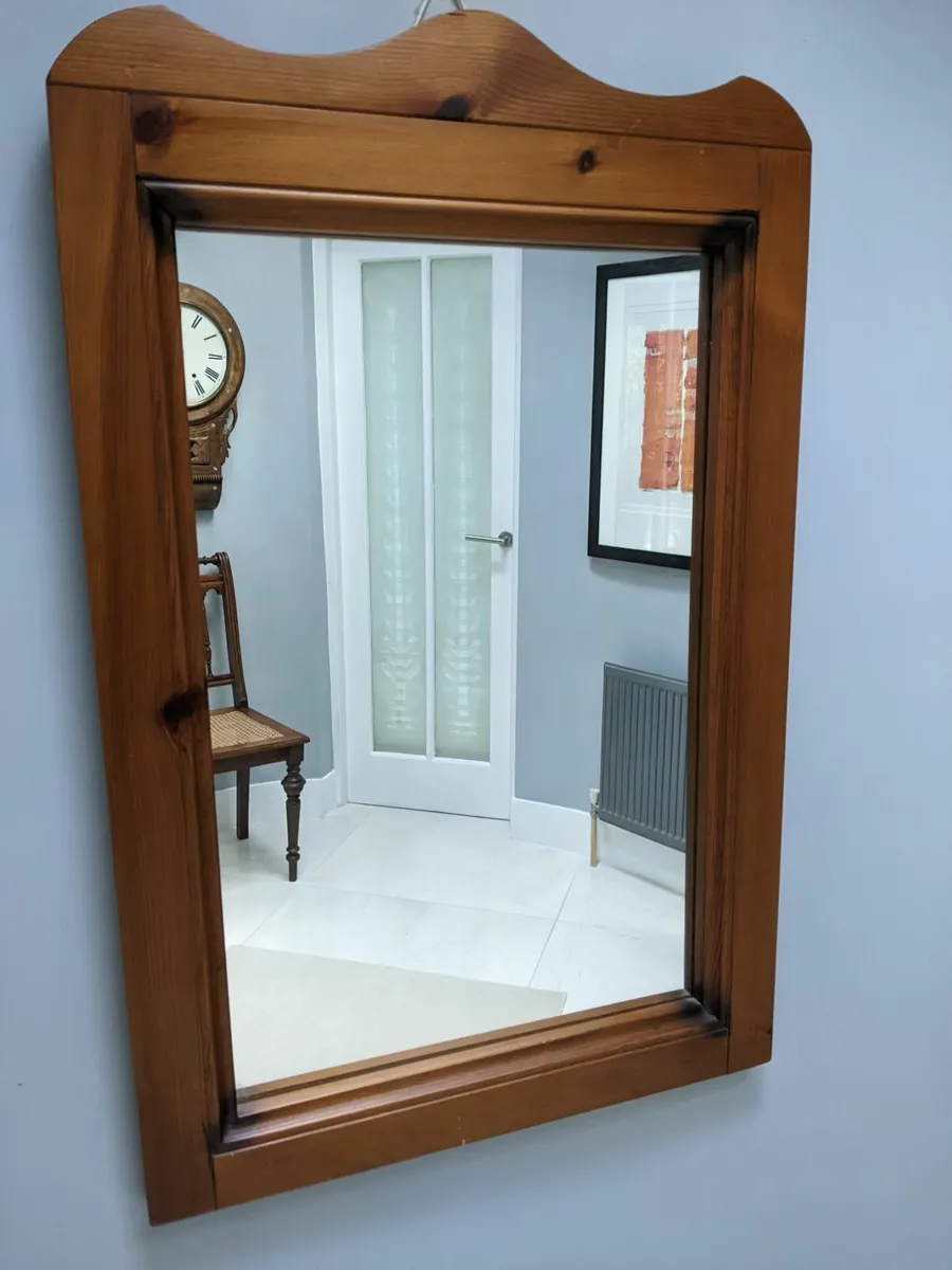 French Pitch Pine Mirror - Image 2