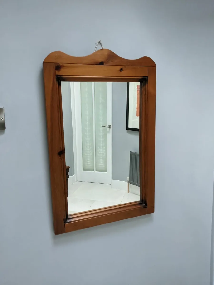 French Pitch Pine Mirror - Image 3