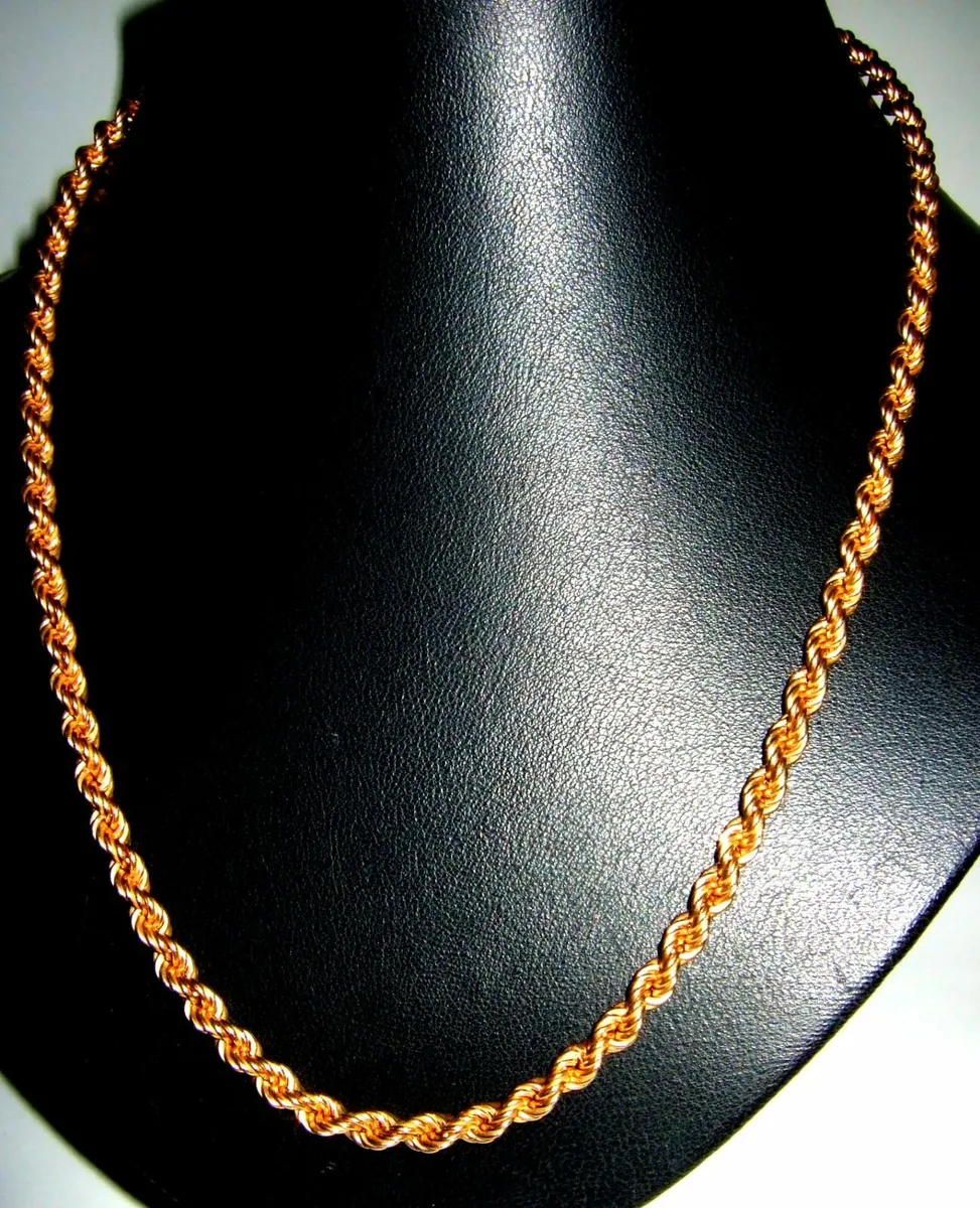 Vintage Hallmarked 9ct Gold Rope Chain - Image 3