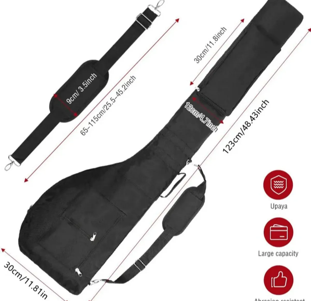 48” Slimline Golf Bag Foldable Holds up to 9 Clubs - Image 3