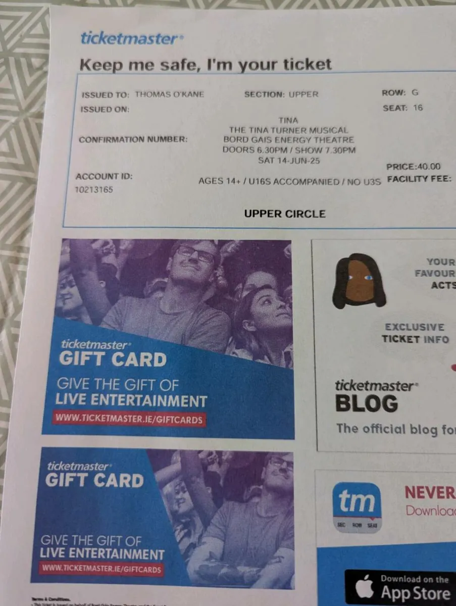 3 Tina Turner Tickets - Image 3