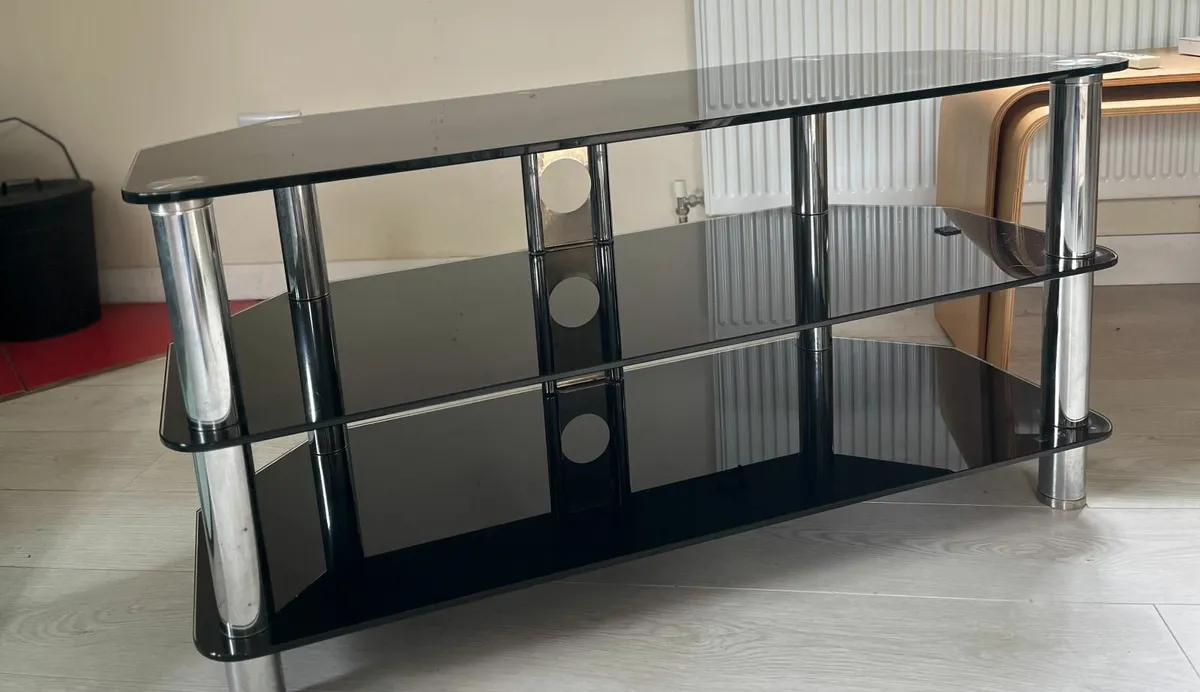 Black Glass TV Stand - Image 1
