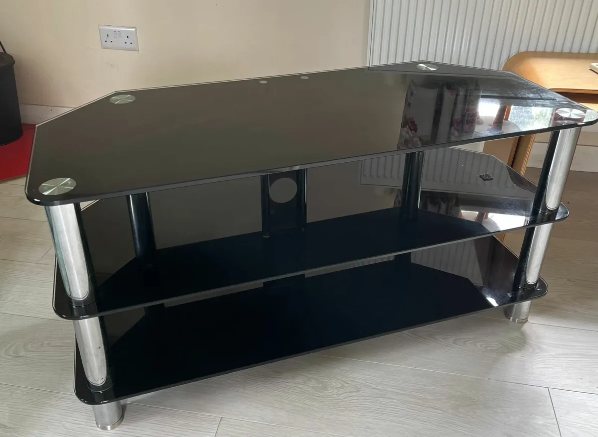 Black Glass TV Stand - Image 2