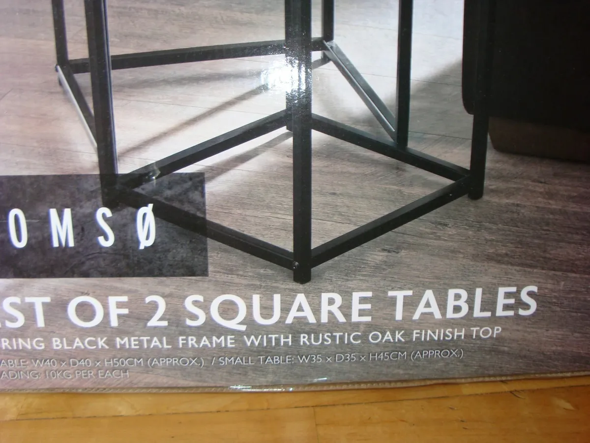 Set of 2 square tables- NEW - Image 2