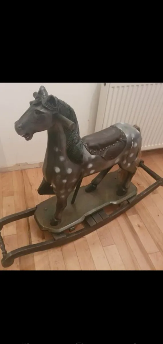 Antique wooden rocking horse - Image 1