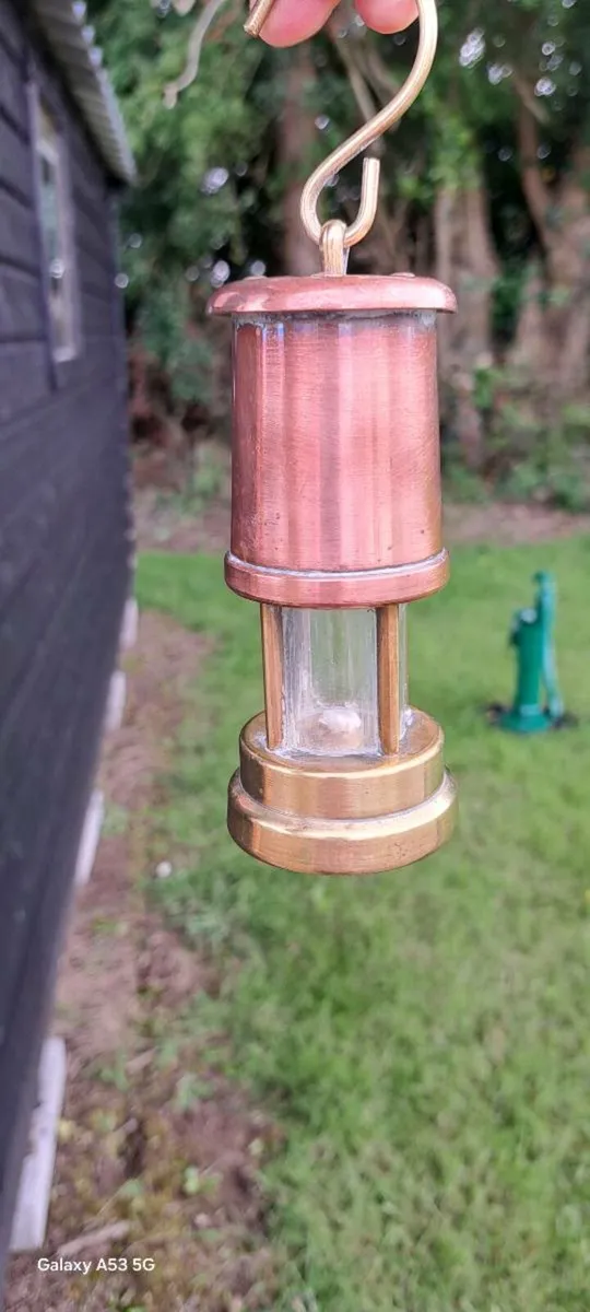 Small  bras and copper  miners lamp - Image 3