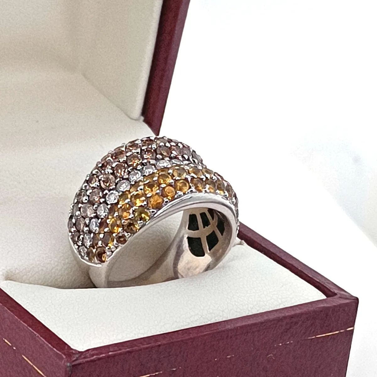 Chocolate Diamond, Diamond,Yellow Sapphire Ring - Image 2