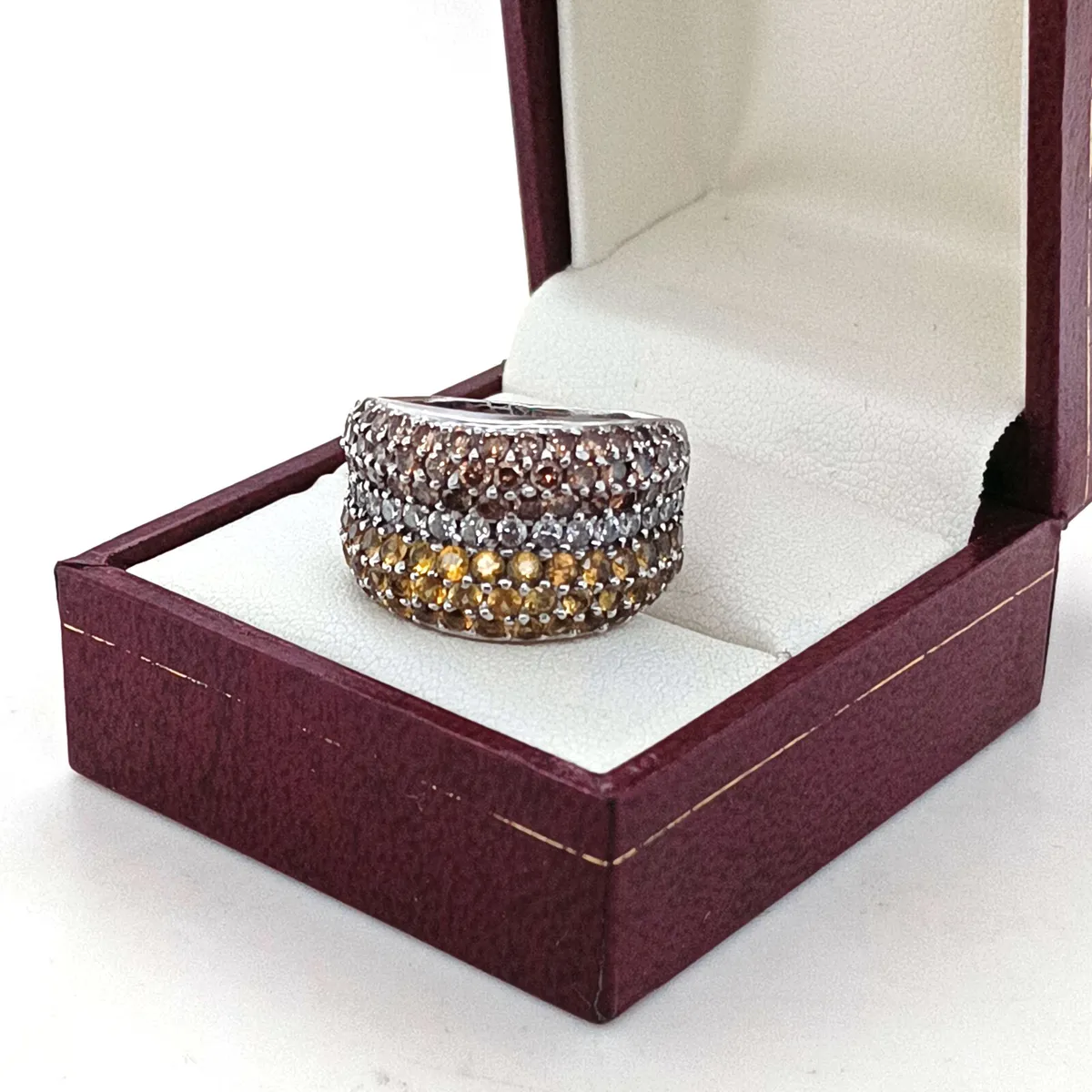 Chocolate Diamond, Diamond,Yellow Sapphire Ring - Image 3