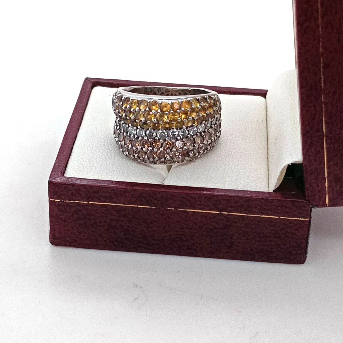 Chocolate Diamond, Diamond,Yellow Sapphire Ring - Image 1